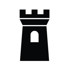tower icon castle vector sign