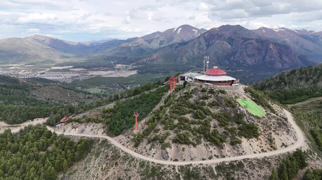 Cerro Otto, Bariloche, Patagonia Argentina aerial footage