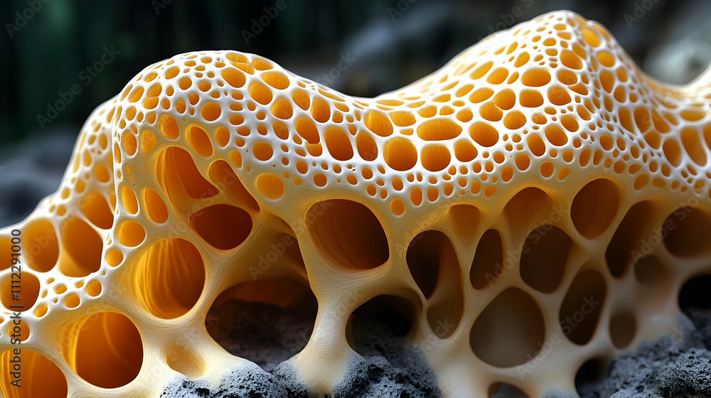 Poster explore abstract cellular structures: organic forms and intricate designs