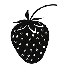 Minimalist strawberry black silhouette vector illustration Isolated on a transparent background
