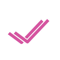 Doodle double check illustration icon checklis that can be used for sticker, book, mandala, scrapbook, icon, decorative, etc. with aesthetic colorful pink color