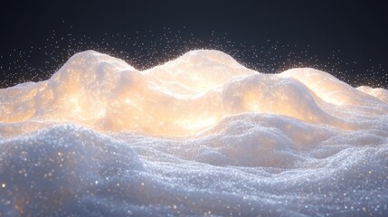 Fototapeta premium Glittering Celebration of Shimmering Particles - 3D Render with Ethereal Glow on Isolated Dark Background. Ultra-Detailed Cinematic Light for Holiday Graphics.