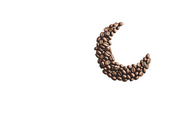 a moon made of coffee beans
