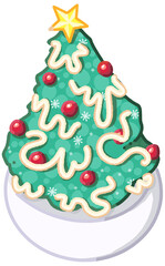 Decoration  tree Merry Christmas cartoon elements.