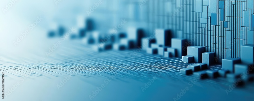 Poster abstract digital data visualization on blue background