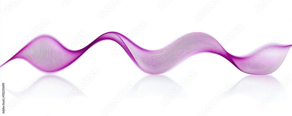 Poster abstract wave design, flowing curves in pink color on a white isolate background.