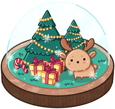 Decoration Merry Christmas cartoon elements.