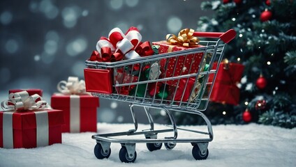 christmas shopping cart