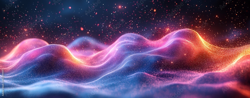 Poster a modern electronic music track with an intuitive abstract touch, incorporating frequency effects fo
