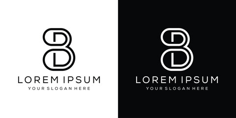 simple letter B logo design, line graphic vector icon