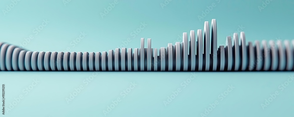 Aufkleber abstract design of wave-like patterns on a teal background, minimal artistic representation.