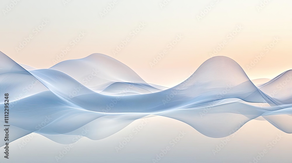 Aufkleber soft waves with a light gradient on a serene, reflective surface.