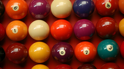 Colorful Billiard Balls: A Close-Up View of the Game's Equipment