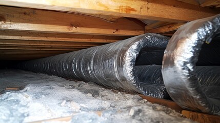 Insulated Ductwork Runs Through Attic Space