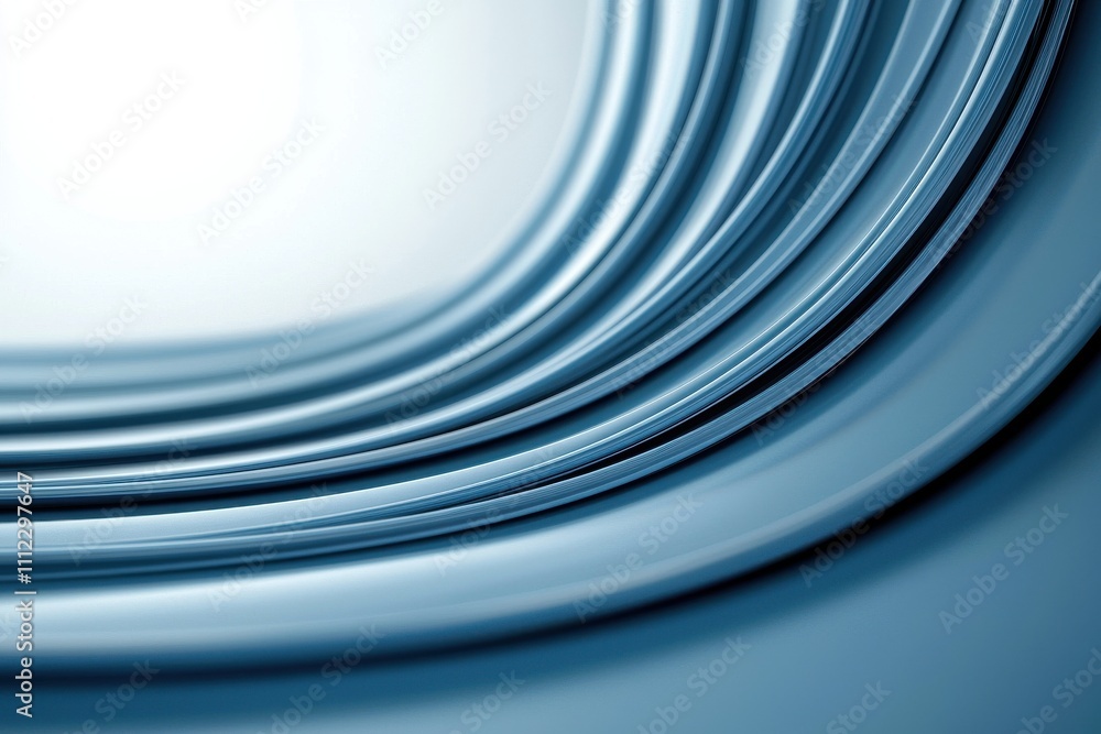 Poster a close-up view of smooth, curved blue lines creating a layered effect, evoking a sense of depth and