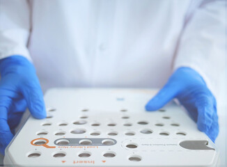 Laboratory worker. Illumina next generation sequencing. genetic engineering, genetic modification, designer baby and cloning concept. cancer screening and medical technology