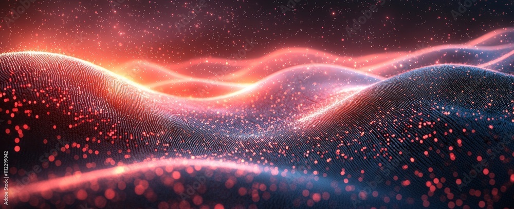 Poster purple abstract pixels form the background of the video screen, with a square noise effect that mimi