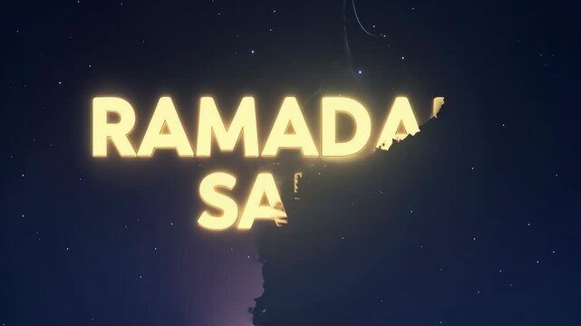 A poster for a Ramadan Sale with a starry background. The poster is yellow and white and has the words Ramadan Sale written in bold letters
