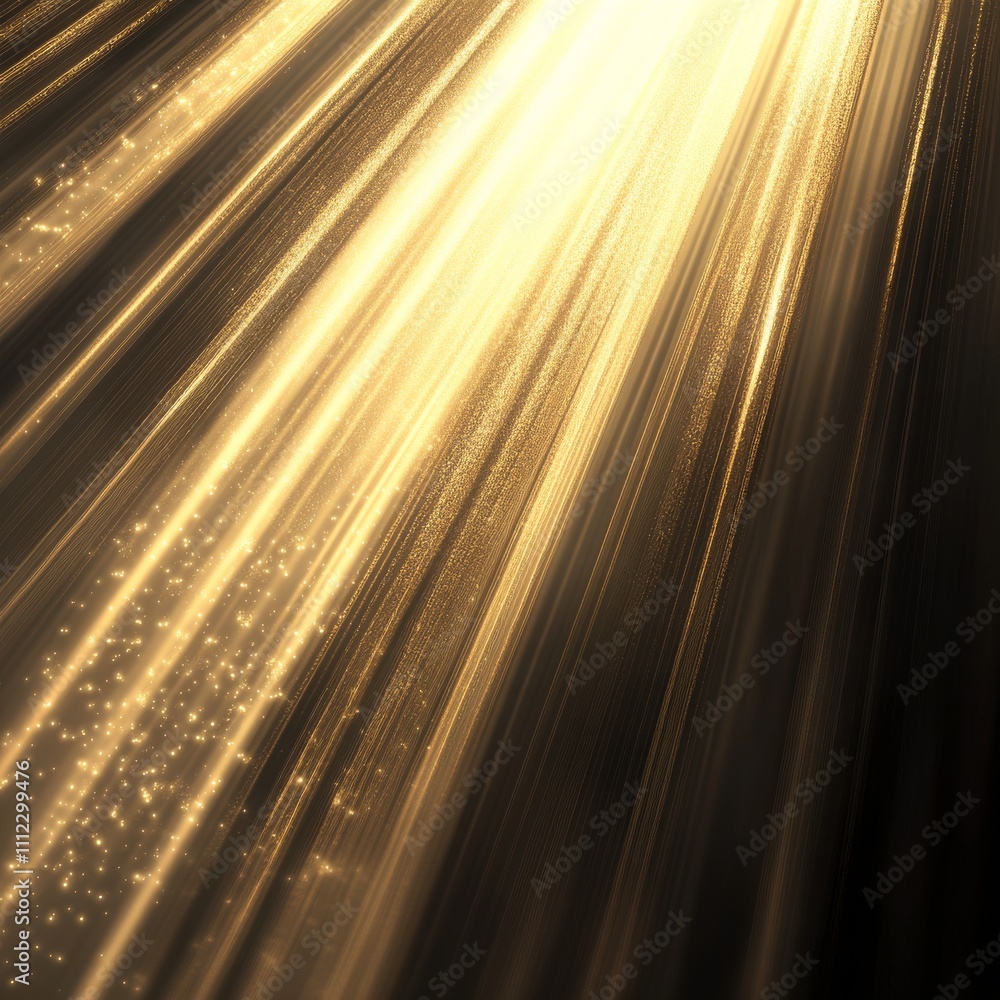 Poster a bright golden light effect with deep highlights and multiple rays. bright sun. effect of a bright 