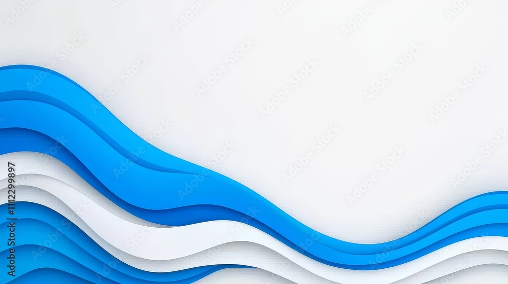 Poster an abstract blue wave pattern featuring flowing lines, creating a feeling of tranquility and smooth 