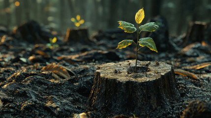 Fototapeta premium “The Phoenix of the Forest: Growth Reclaimed”