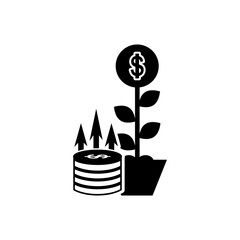 loan interest icon vector. Loan Finance icon. Earning money and revenue icons. Business and Finance icon vector.
