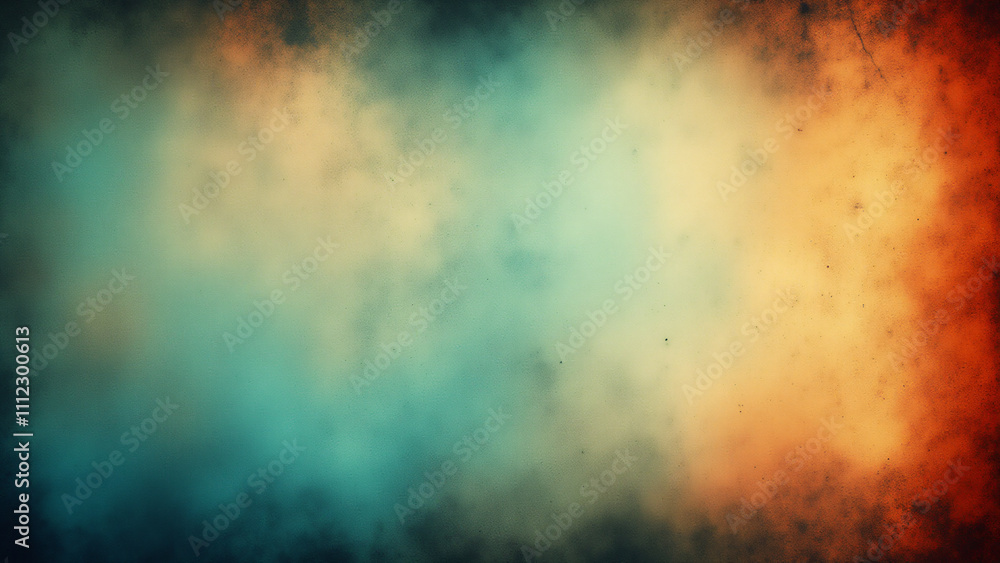 Aufkleber a textured background blending vibrant orange and teal tones with a hazy appearance, ideal for artis