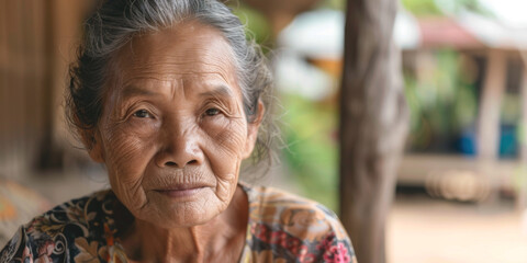 Fototapeta premium portrait of an elderly beautiful woman Generative AI