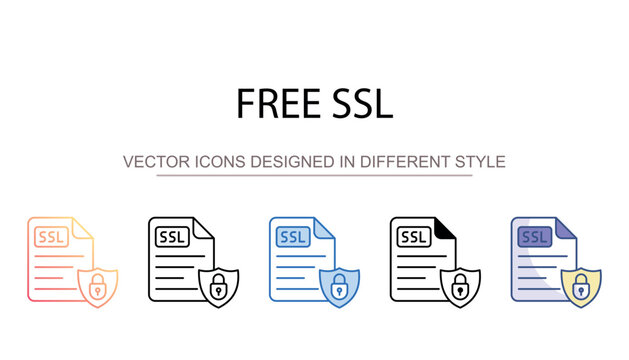 Free SSL icon design with white background stock illustration