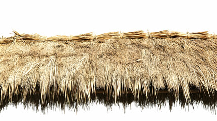 Thatching straw roof isolated on white background. With clipping path Thatching straw roof isolated on white background. With clipping path