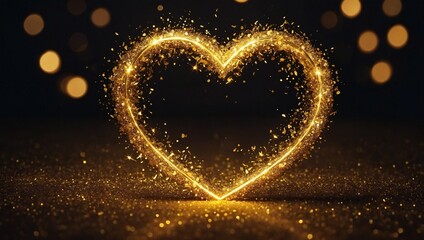 golden heart on the background