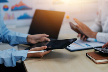 Business Documents, Auditor businesswoman checking searching document legal prepare paperwork or report for analysis TAX time,accountant Documents data contract partner deal in workplace office