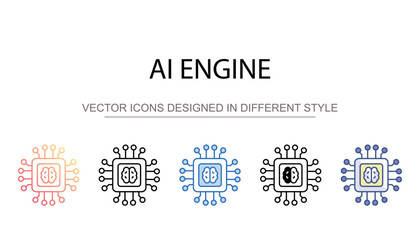 AI Engine icon design with white background stock illustration