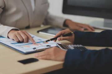 Business Documents, Auditor businesswoman checking searching document legal prepare paperwork or report for analysis TAX time,accountant Documents data contract partner deal in workplace office