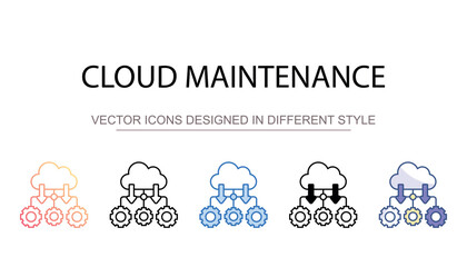 Cloud Maintenance icon design with white background stock illustration