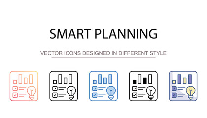 Smart Planning icon design with white background stock illustration
