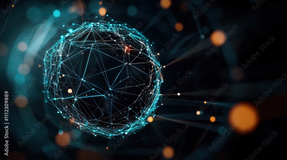 Poster enhancing security through innovative data visualization digital landscape infographic abstract tech