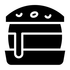 Cheese Beef Burger Glyph Icon