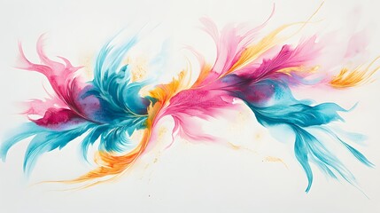 Obraz premium Abstract Colorful Fluid Art Painting of Flowing Feathers