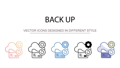 Back up icon design with white background stock illustration