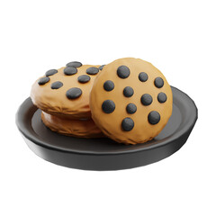 Delicious Chocolate Chip Cookies on a Plate