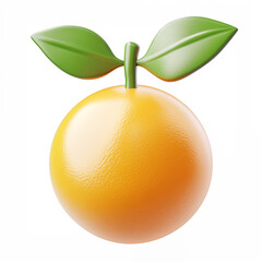 3d icon orange on white background