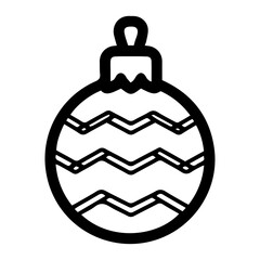 Holiday ornament vector illustration in black and white, isolated against a clean white background. Perfect for festive design projects, decorations, or seasonal themes in minimalist styles