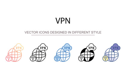 VPN icon design with white background stock illustration