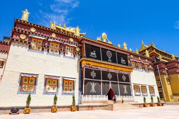 Most beautiful Buddhist Tibetan Monastery in Shangri-La, the Songzanlin Monastery or the little...