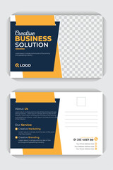 Creative Idea unique style Professional postcard design template, corporate business postcard  design for your business. Corporate, luxury, professional postcard template
