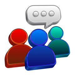Isolated people talking vector icon sign