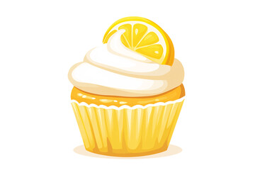 a cupcake with a lemon slice on top