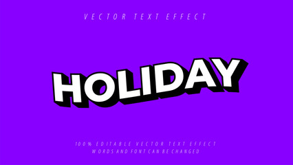 Fototapeta premium Holiday 3d editable vector text effect