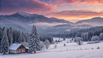 Fototapeta premium Winter Wonderland at Sunrise